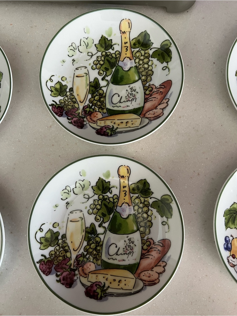 Mega Sale! Decorative Cheese & Wine Ceramic Plate set of 8 plates—NWOT! - Picture 4 of 9